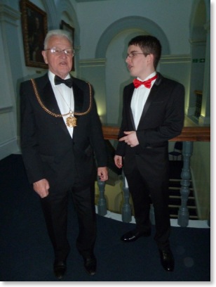Tom Wyllie chatting to Mayor of Morpeth