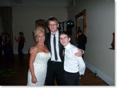 Tom Wyllie, with Vanessa and Elliott Hall