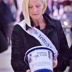 Michelle collecting for Toma Fund